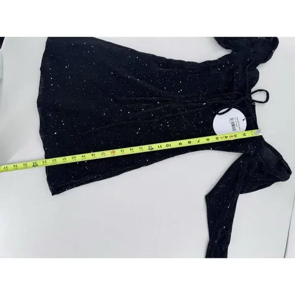 Princess Polly Dress Sz 0 Stassie Whimsigoth Fairy Grunge Witchy Black Sparkle - Picture 11 of 12
